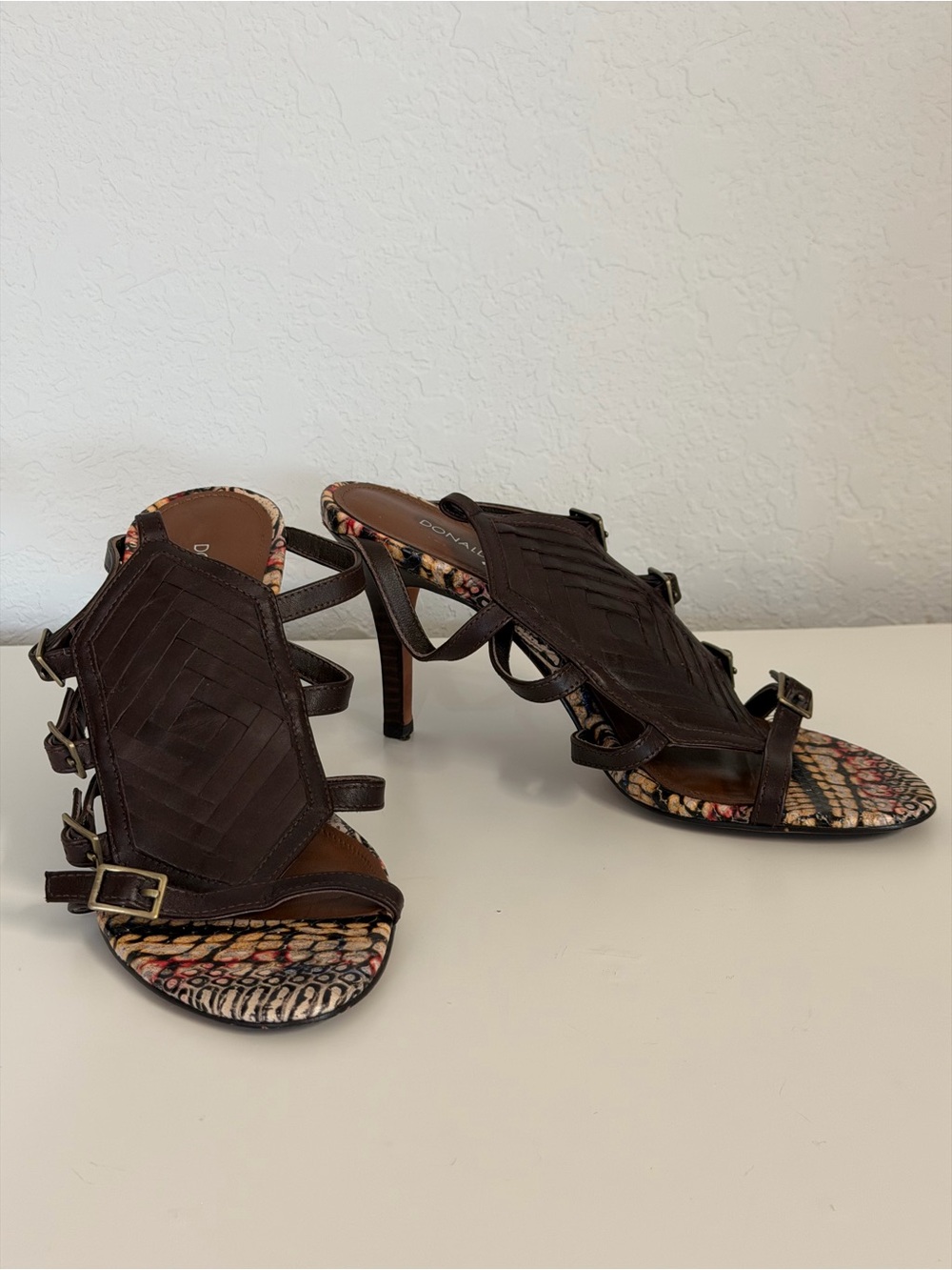 Donald J. Pliner | Brown Strappy High-Heel Sandals
